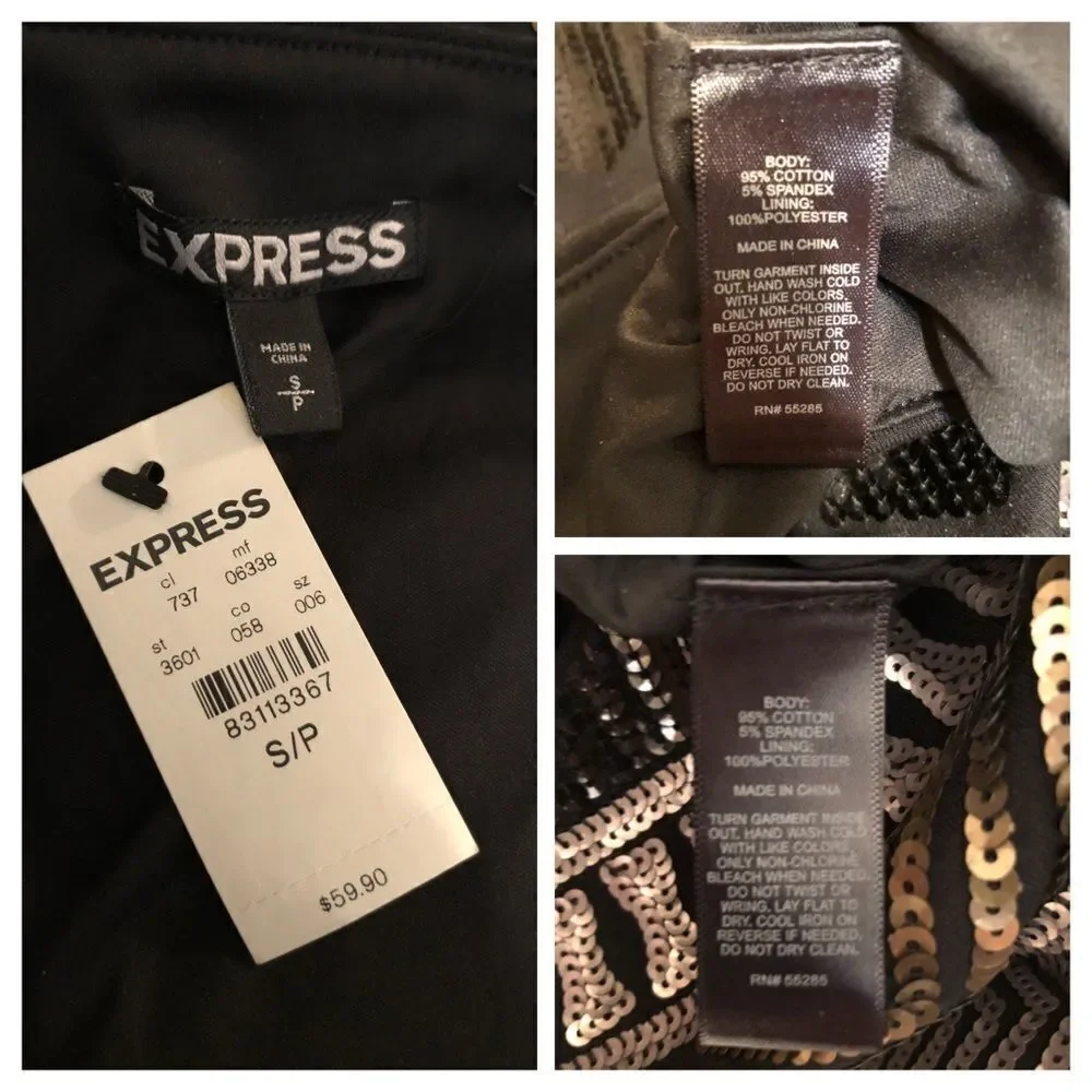 Express Sequin Diamond Mini Skirt Size Small